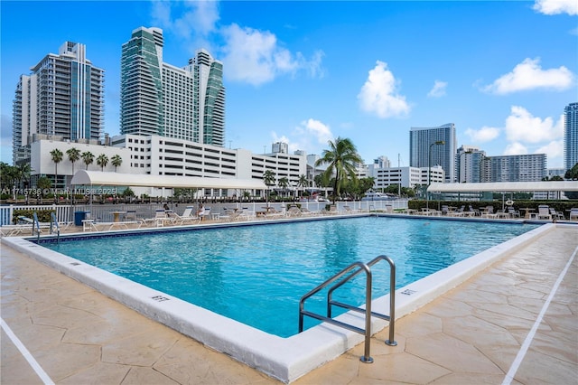 pool featuring a city view