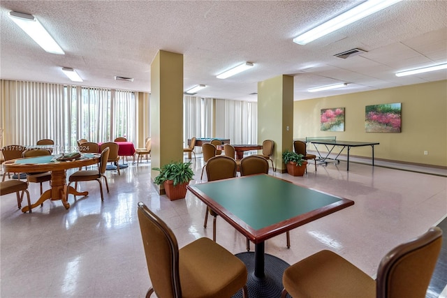 interior space featuring a textured ceiling