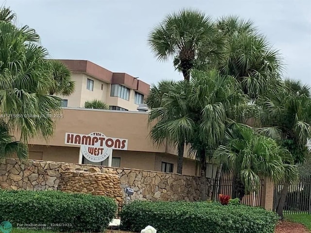 view of community sign