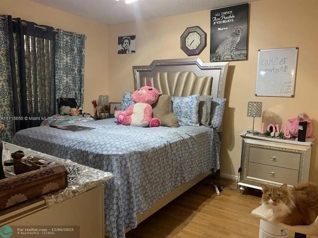 bedroom featuring light hardwood / wood-style flooring