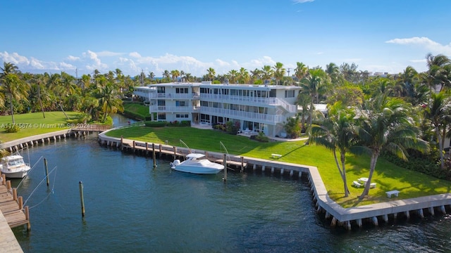 water view with a dock