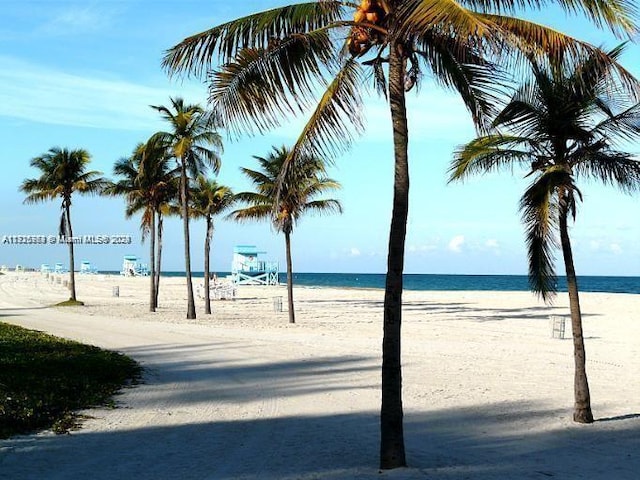 water view with a view of the beach