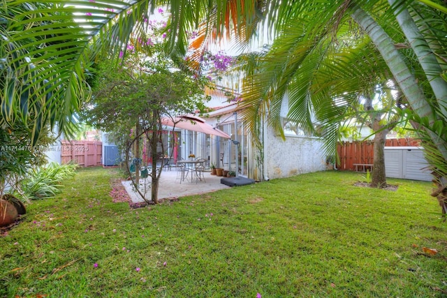 view of yard with a patio