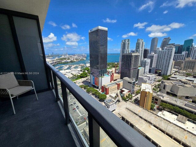 balcony with a water view