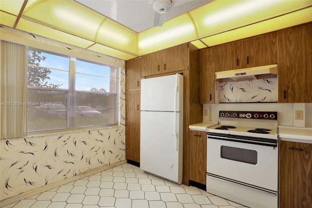 kitchen with white appliances