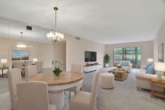 dining room featuring a chandelier