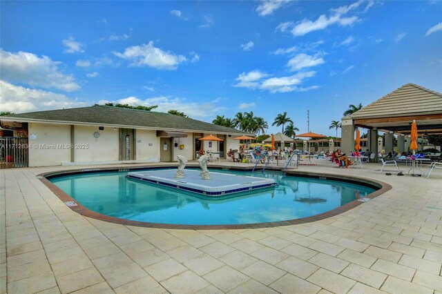 view of pool featuring a patio area