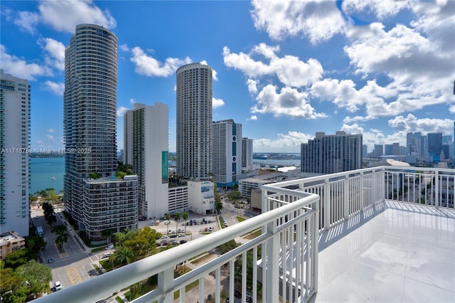 balcony with a water view