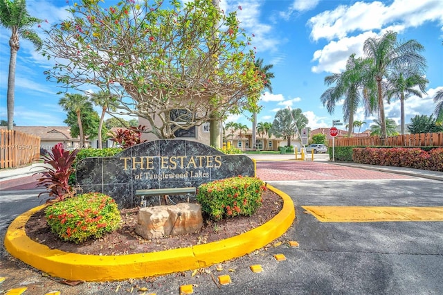 view of community sign