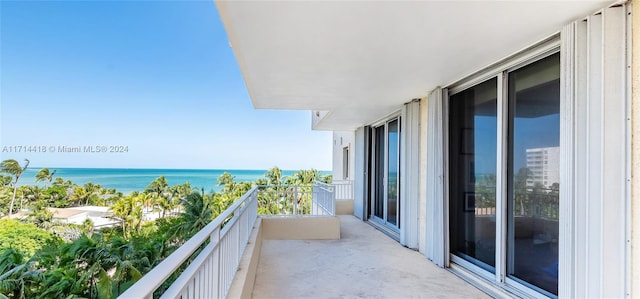 balcony with a water view