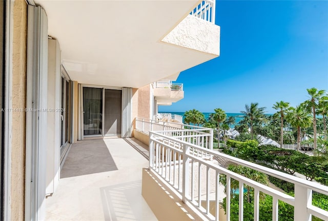 balcony with a water view