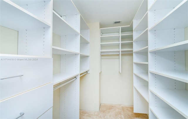 view of walk in closet