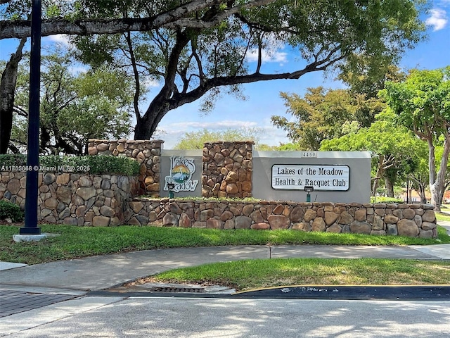 view of community sign