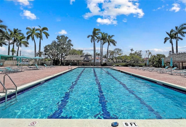 view of pool with a patio