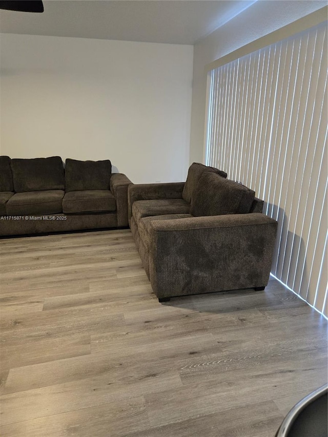 living room featuring light hardwood / wood-style flooring