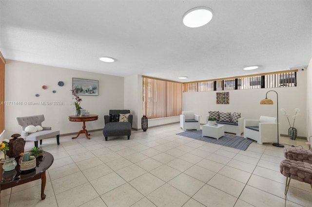 view of tiled living room