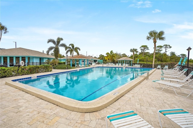 view of pool featuring a patio