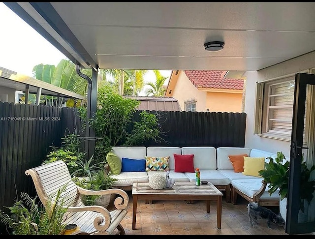 view of patio / terrace featuring an outdoor hangout area