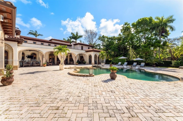 view of pool with a patio area