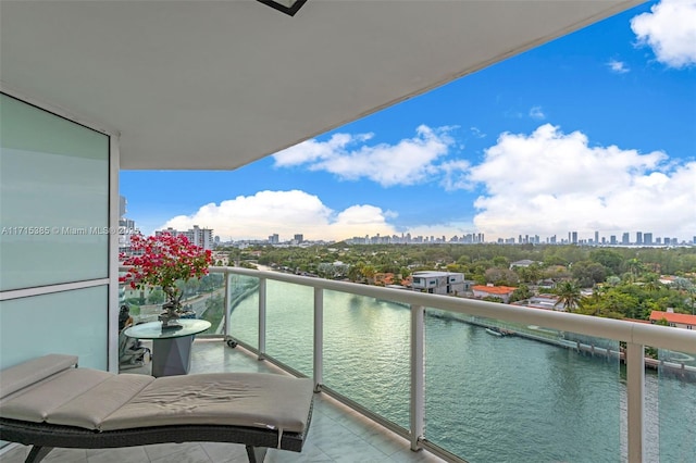 balcony with a water view