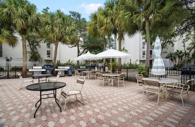 view of patio featuring grilling area