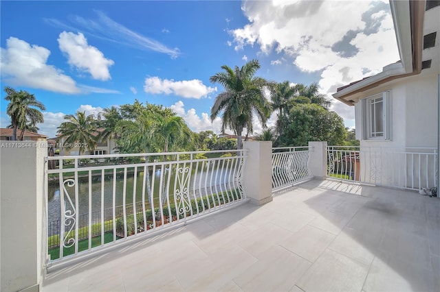 balcony with a water view