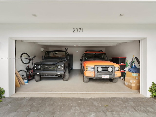 view of garage