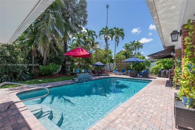 view of pool with a patio