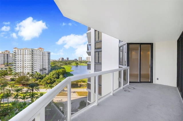 balcony with a water view