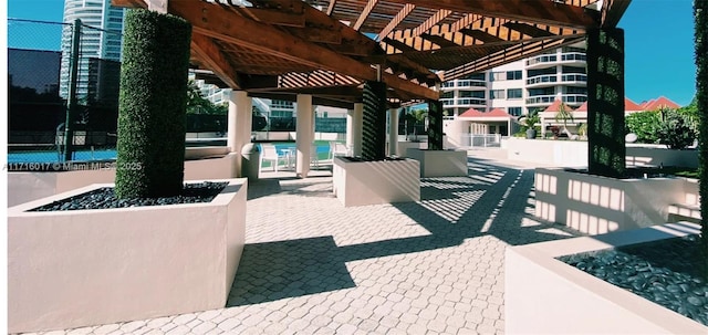 view of patio with a pergola