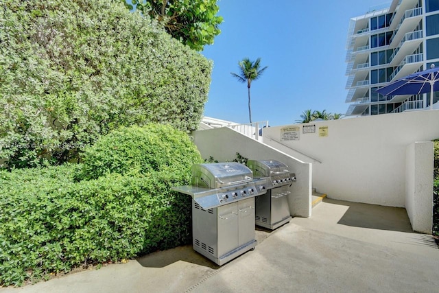 view of patio with area for grilling