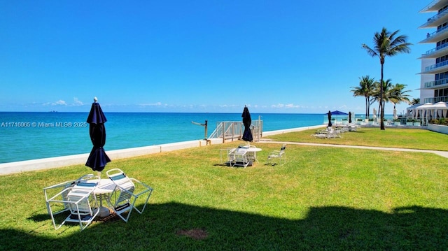 view of water feature featuring a view of the beach