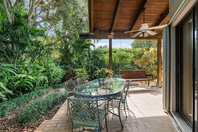 view of patio / terrace with ceiling fan