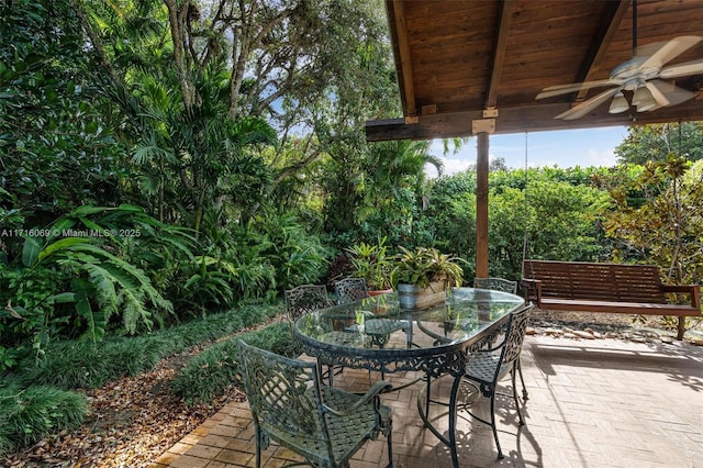 view of patio with ceiling fan