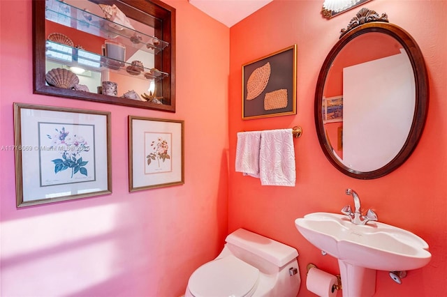 bathroom with toilet and sink