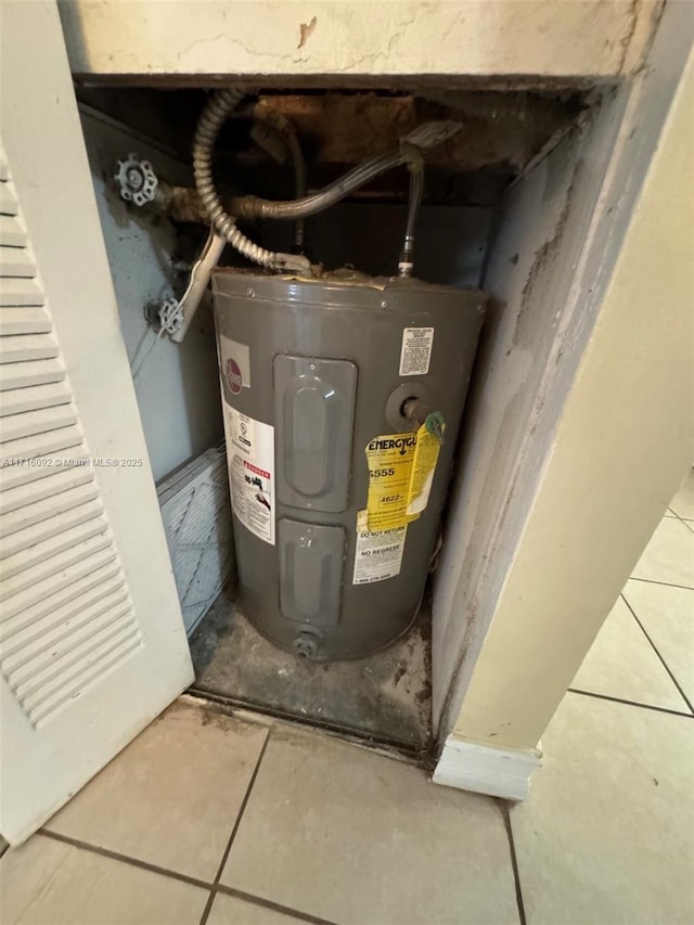 utility room featuring water heater