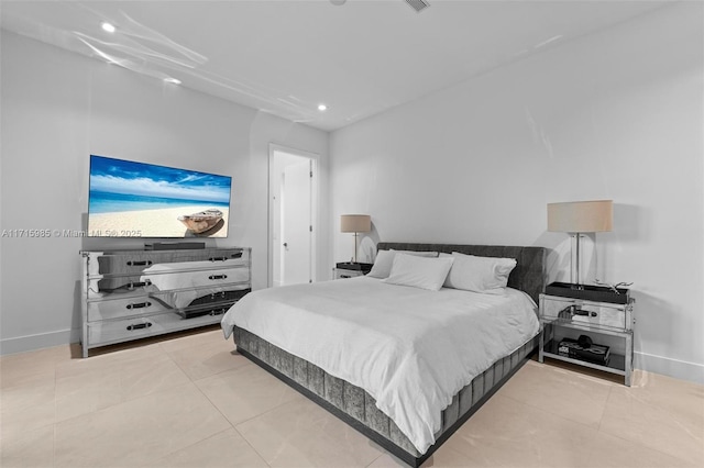 view of tiled bedroom