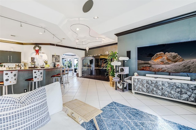 interior space with crown molding