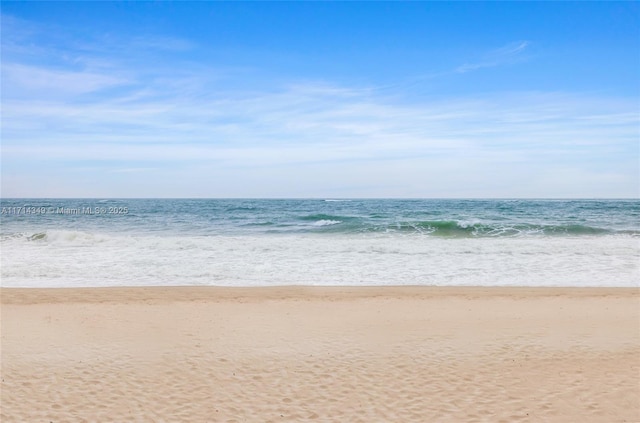 view of water feature with a view of the beach