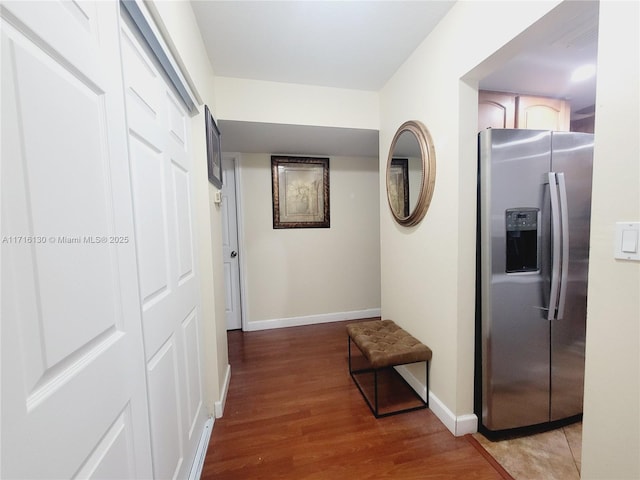 hall featuring wood-type flooring