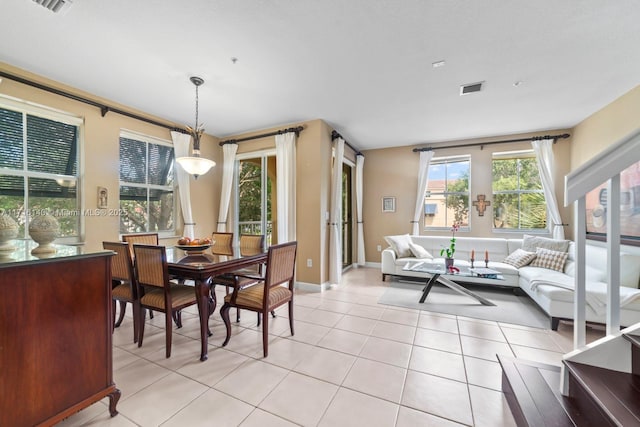 view of tiled dining space