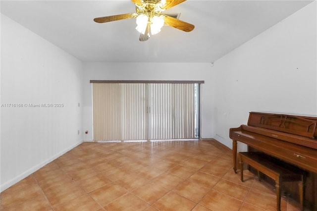 miscellaneous room featuring ceiling fan