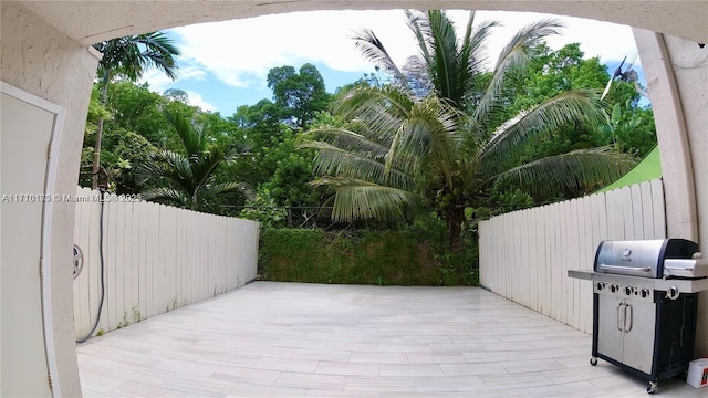 view of patio with grilling area