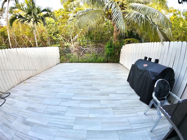 view of patio featuring area for grilling