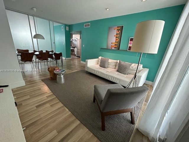 living room featuring hardwood / wood-style flooring