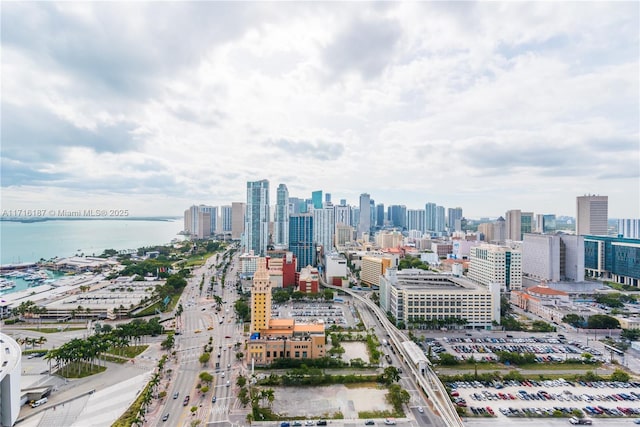 city view featuring a water view