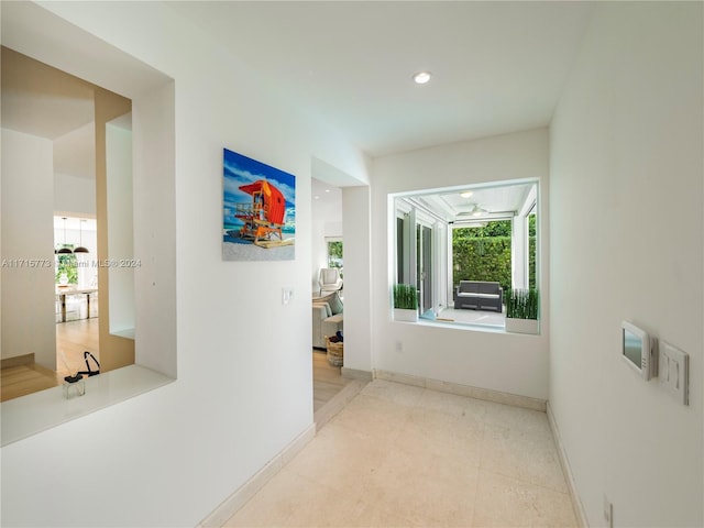 hallway with a wealth of natural light