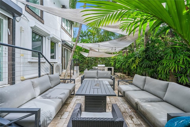 view of patio with an outdoor living space