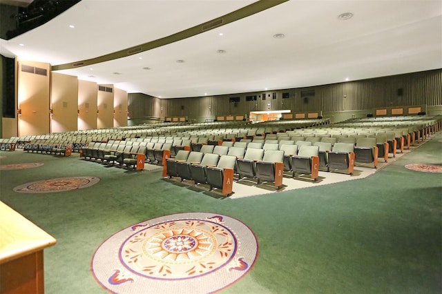 recreation room with carpet floors