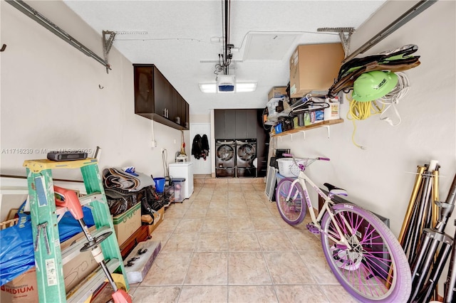 storage room featuring independent washer and dryer